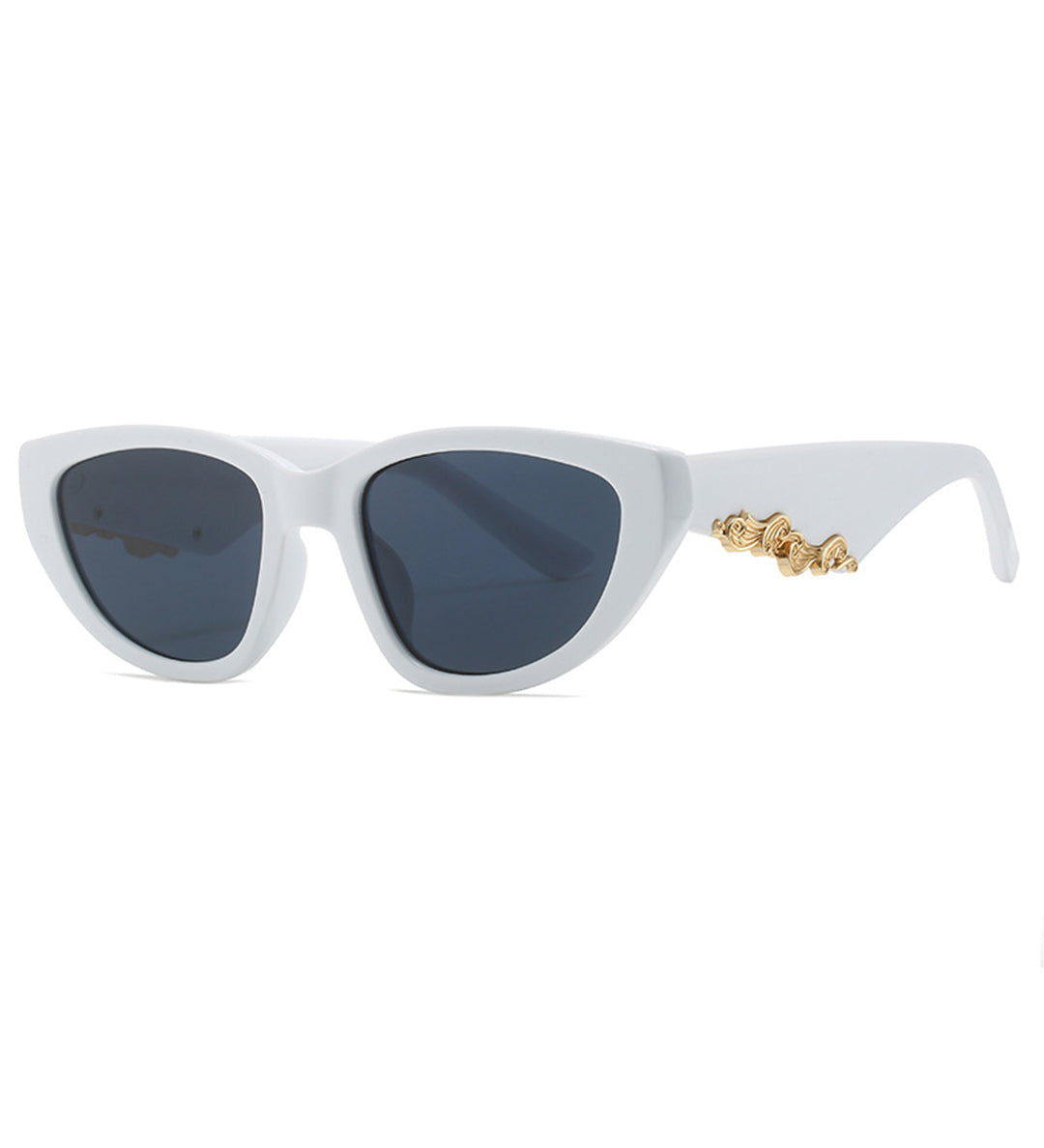 Cat-Eye Solbriller – Luksuslook med Guld Detaljer
