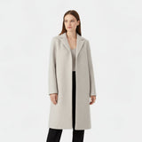 Elegant lang uldlook frakke med klassisk snit