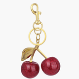 Nøglering med Kirsebær – Glitrende Accessory med Guld Detaljer
