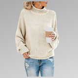 Strikket Rullekrave Sweater med Afslappet Pasform