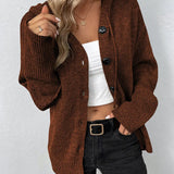 Strikcardigan med hætte og afslappet hverdagsstil