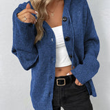 Strikcardigan med hætte og afslappet hverdagsstil