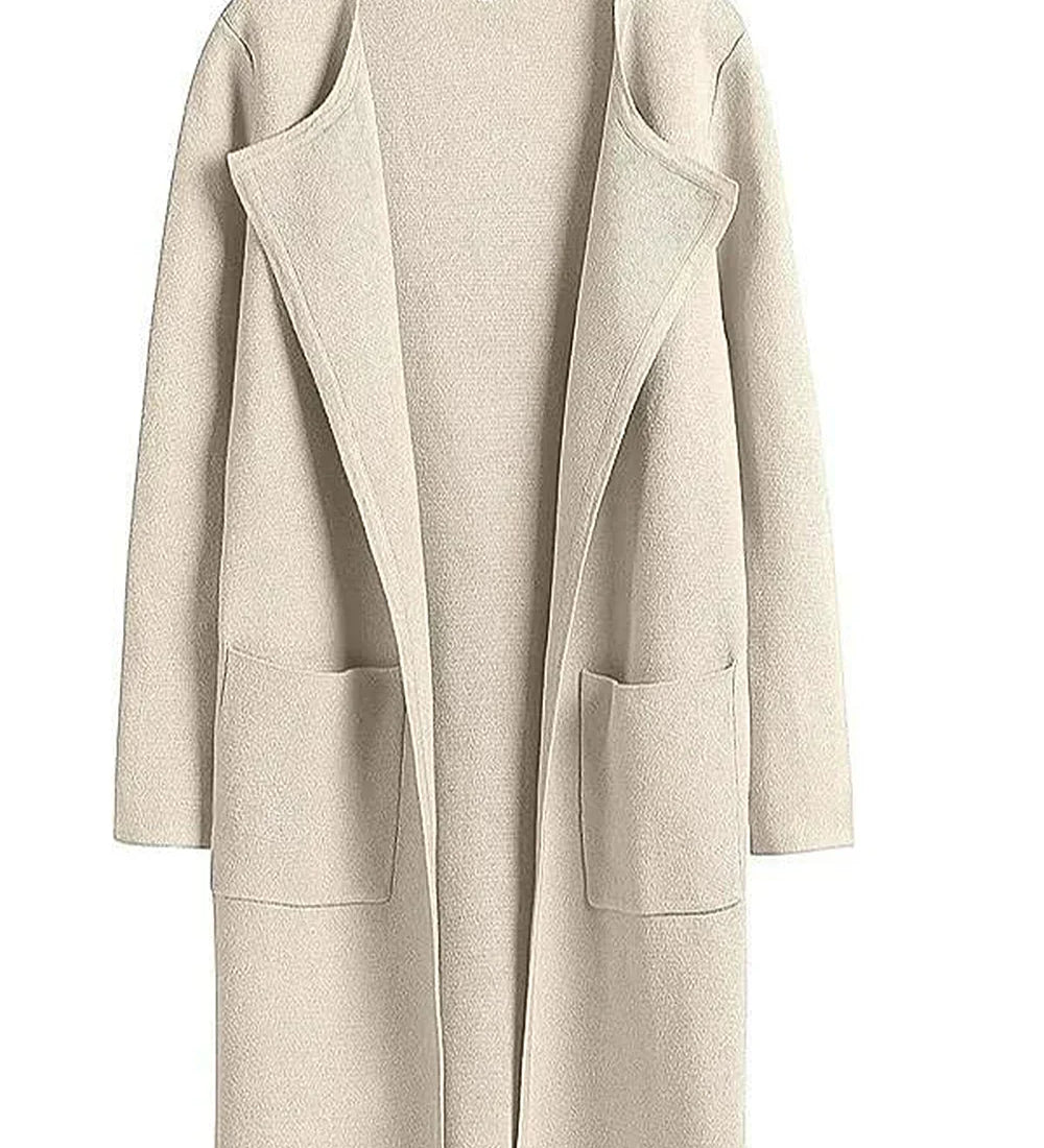 Lang Åben Cardigan med Elegant Pasform