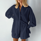 To-delt Broderet Sæt med Skjorte og Shorts – Let Sommerstil
