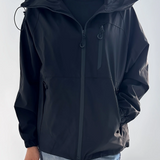 Dame softshell jakke med hætte og lynlås