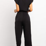 Ærmeløs Jumpsuit med Bælte og Lommer