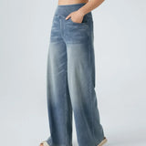 Højtaljede stretch wide-leg jeans – formende og komfortable