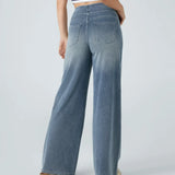 Højtaljede stretch wide-leg jeans – formende og komfortable