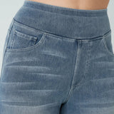 Højtaljede stretch wide-leg jeans – formende og komfortable