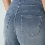 Højtaljede stretch wide-leg jeans – formende og komfortable