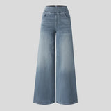 Højtaljede stretch wide-leg jeans – formende og komfortable