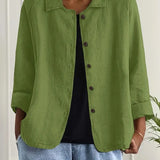 Let Hørjakke med Afslappet Pasform og Elegant Hverdagsstil