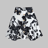 Skjorte Kjolelook med A-formet Blomsterprint Nederdel