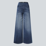 Højtaljede stretch wide-leg jeans – formende og komfortable