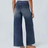 Højtaljede stretch wide-leg jeans – formende og komfortable