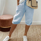 Lette Capri Bukser med Elastisk Talje – Afslappet Sommerkomfort