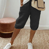 Lette Capri Bukser med Elastisk Talje – Afslappet Sommerkomfort