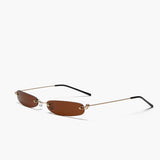 Minimalistiske Solbriller – Rimless Design & Guldstænger