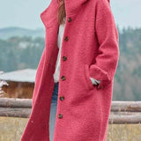 Lang Strikket Cardigan med Hætte – Varm og Casual Elegance