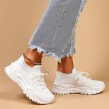Chunky sneakers til kvinder med strikdesign og høj sål