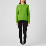 Klassisk Strikket Dame Sweater med Rund Hals