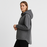 Fleece hættejakke med lynlås og varm komfort