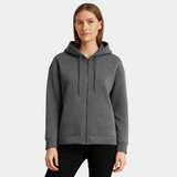 Fleece hættejakke med lynlås og varm komfort
