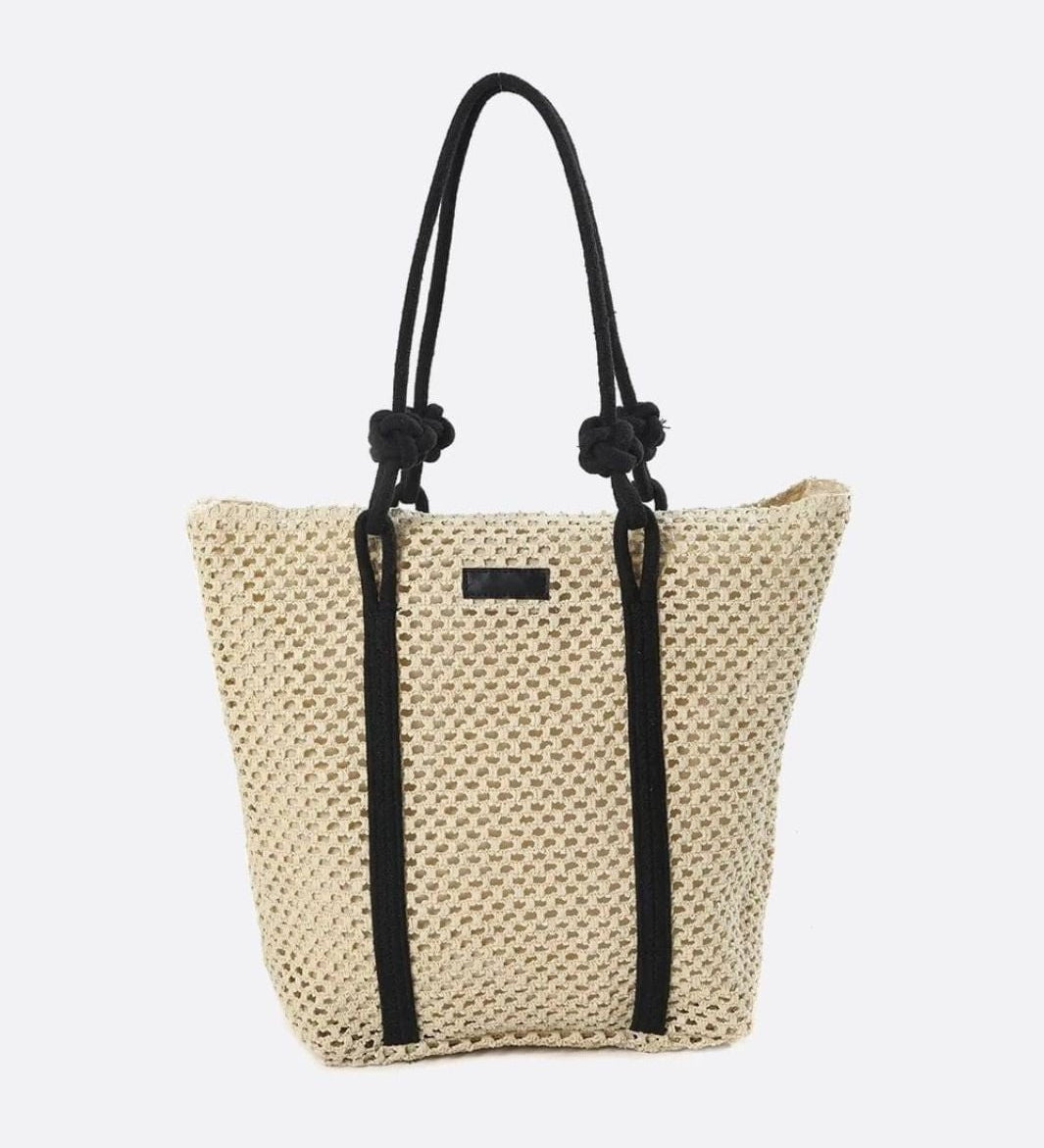 Strå Tote Taske – Rummelig og Elegant Taske i Naturligt Design