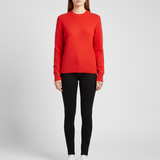 Klassisk Strikket Dame Sweater med Rund Hals