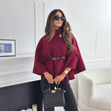 Elegant poncho med bælte til kvinder – stilfuldt og komfortabelt look