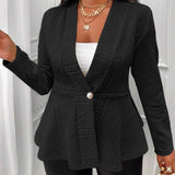 Elegant dame blazer – figursyet med struktureret mønster