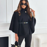 Elegant poncho med bælte til kvinder – stilfuldt og komfortabelt look