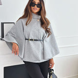 Elegant poncho med bælte til kvinder – stilfuldt og komfortabelt look
