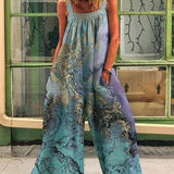 Boheme Jumpsuit med Store Blomster og Løs Pasform