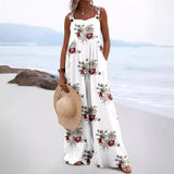 Løs Jumpsuit med Blomsterprint og Stropper