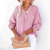 Let Bomuldsbluse med Knapper