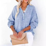 Let Bomuldsbluse med Knapper