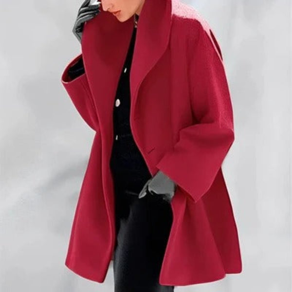 Elegant oversized polyesterjakke med varm komfort og tidløst look