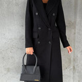Klassisk dame frakke med dobbeltradet design