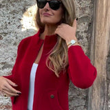 Kort jakke dame med ståkrave elegant overgangsjakke