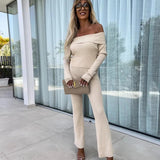 Off-Shoulder Jumpsuit med Lange Ærmer til Kvinder
