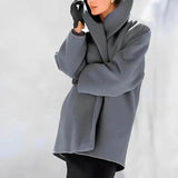 Elegant oversized polyesterjakke med varm komfort og tidløst look