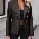 Elegant Figursyet Blazer til Kvinder med Dobbelt Knaplukning