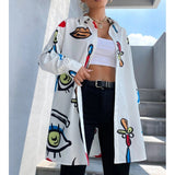Lang Dame Skjorte med Abstrakt Kunstprint – Statement Stil