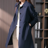 Klassisk dame trenchcoat med knapper og lommer