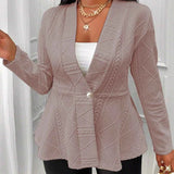 Elegant dame blazer – figursyet med struktureret mønster