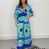 Boheme Jumpsuit med Elegant Pasform og Flæseærmer