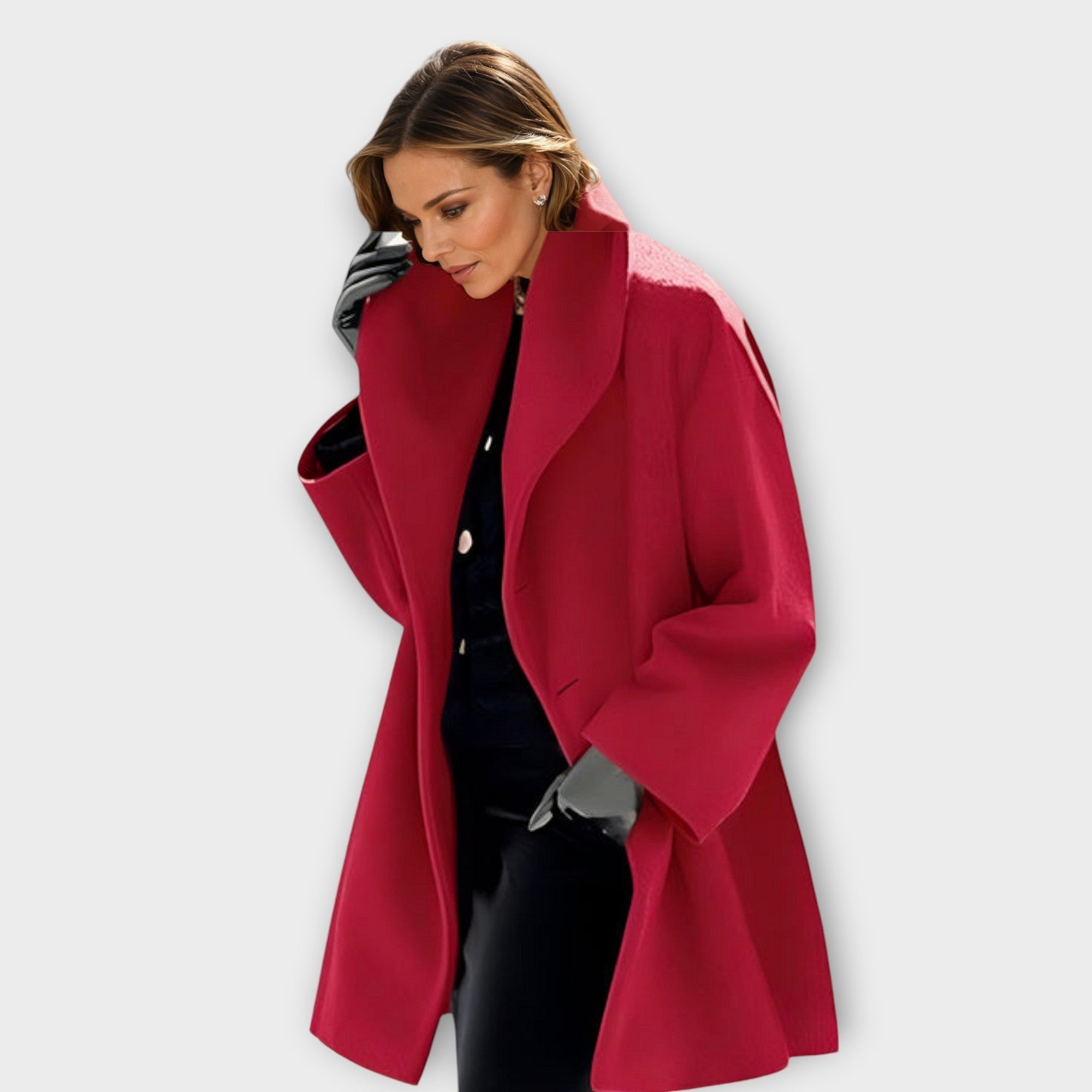 Oversize Uldfrakke med Revers – Elegant og Tidløs Vinterstil