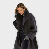 Oversize Uldfrakke med Revers – Elegant og Tidløs Vinterstil