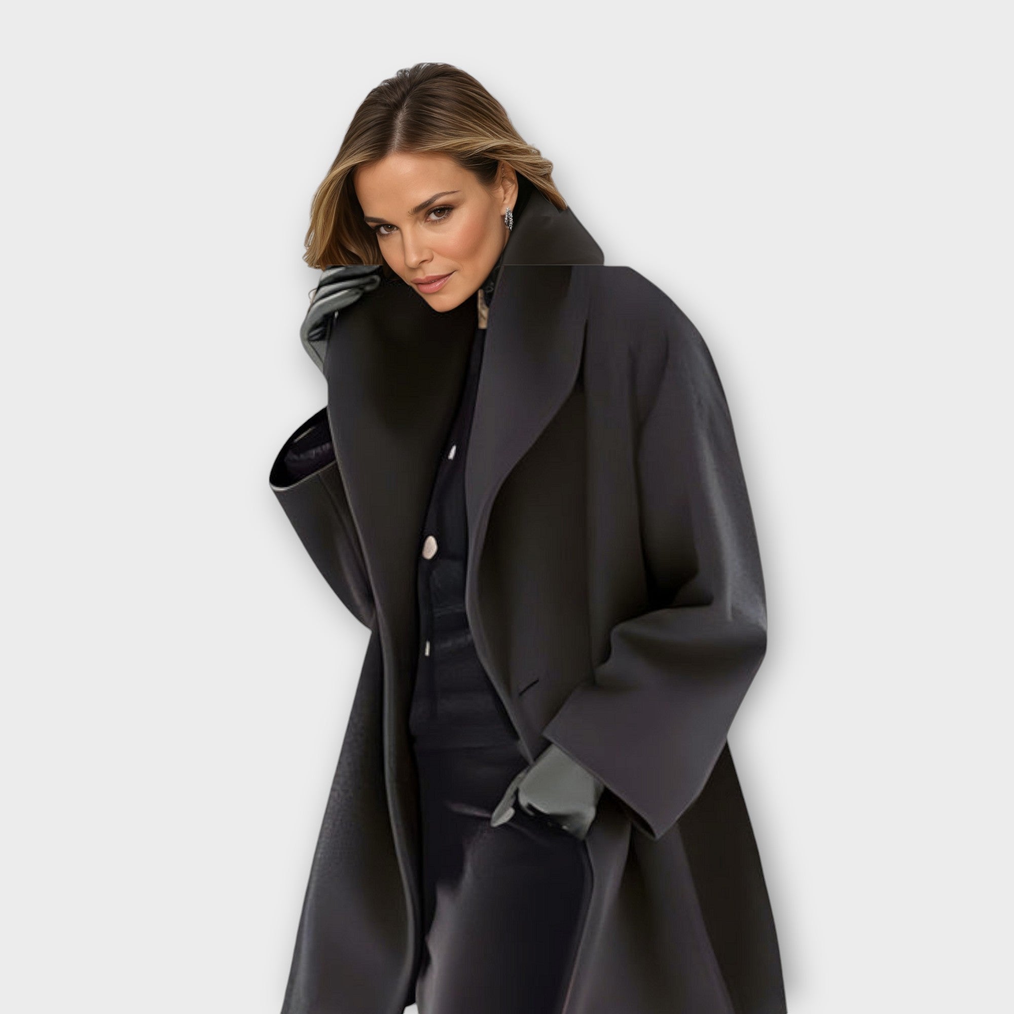 Oversize Uldfrakke med Revers – Elegant og Tidløs Vinterstil
